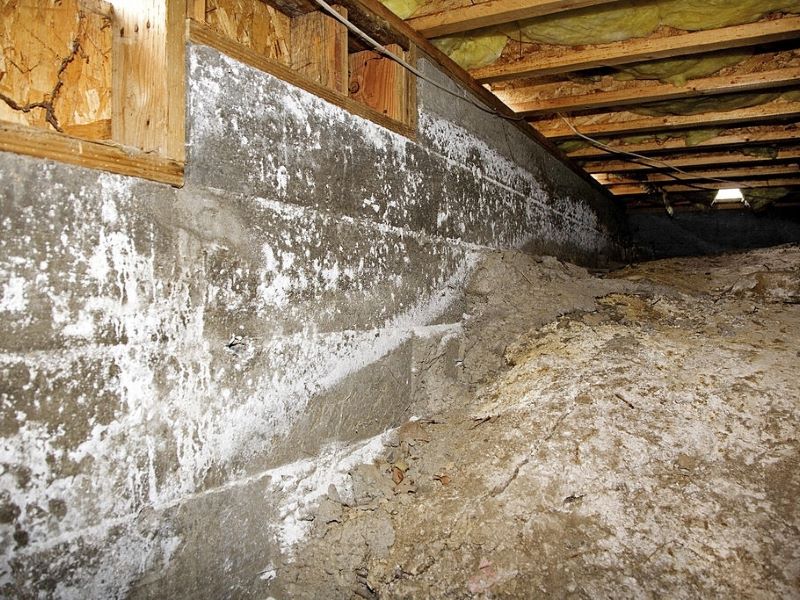 Crawl space under typical american house.